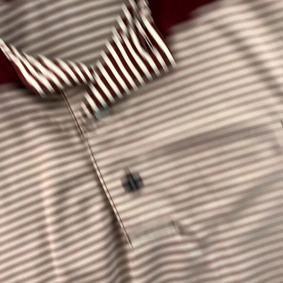 FootJoy Mens Polo Shirt Large Short Sleeve Striped Casual Classic Travel Red - Picture 8 of 13